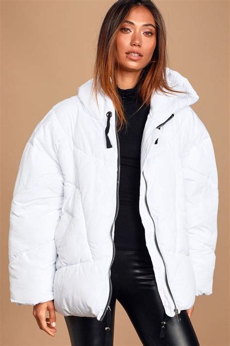 white oversized puffer jacket